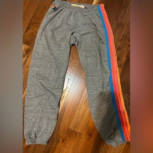 Aviator nation grey striped sweatpants